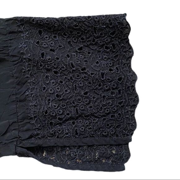 Johnny Was Sheer Black Blouse w/ Lace  Sz M. EUC - Picture 5 of 10